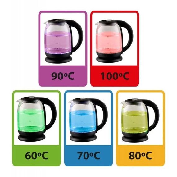 Електрочайник скляний Esperanza EKK027 Loire 1,7 л, 2200 Вт, з регулюванням температури та підсвіткою | Зображення 6