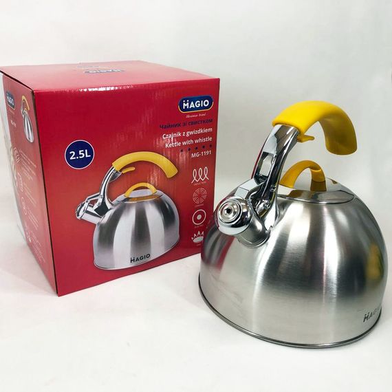 Гарний чайник для плит Magio MG-1191 2.5 Л Чайник для плити зі свистком чаю NA-46 | Зображення 6