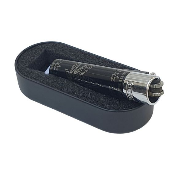 Подарункова запальничка Clipper Metal - Leaves Silhouette Silver | Зображення 1