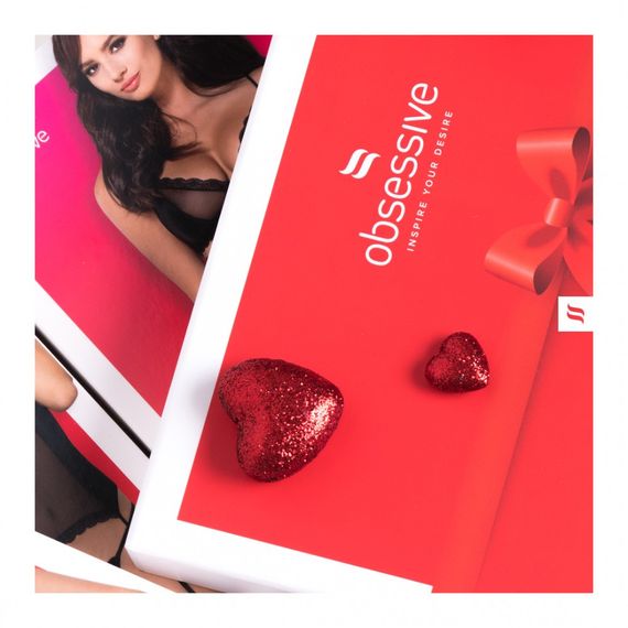 Сорочка с кружевными рукавами и стринги Obsessive Moketta фиолетовый, L/XL sexstyle | Зображення 6