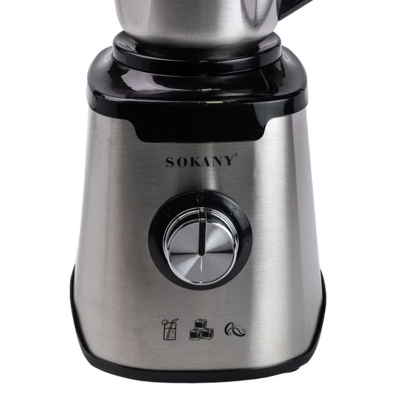 Блендер з чашею 1.5 літра для коктейлів та смузі портативний 2 режими швидкості з кавомолкою 1000 Вт Sokany SK-187 | Зображення 5