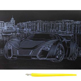 Гравюра Економ А4 ГР-А4-01 Danko Toys, в пакете (4820150912208) Машинка-1. Серебро Вид 20