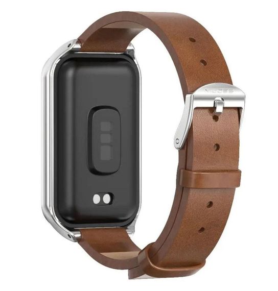 Шкіряний ремінець Mijobs для фітнес браслета Xiaomi Smart Band 9 Active - Brown | Зображення 1