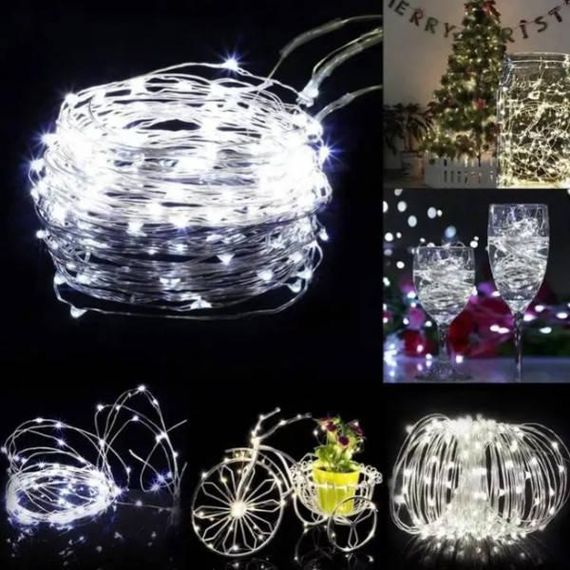 Гірлянда Роса срібний дріт USB з пультом д/в 50м 500LED