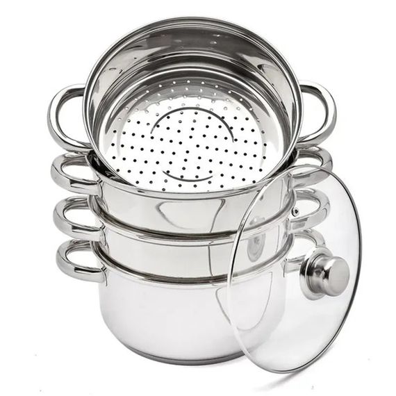 Пароварка-мантоварка Bohmann BH-3215 2.5 л 18 см срібляста | Зображення 1