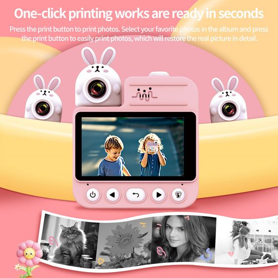 Протиударний цифровий фотоапарат для дітей JD30 PINK, Інтерактивні іграшки фотоапарат для дітей MR-69 | Зображення 9