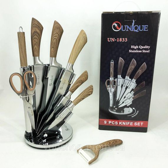 Набор металлических ножей UNIQUE UN-1833, Кухонные ножи высокого качества, Набор ножей для поваров XD-46