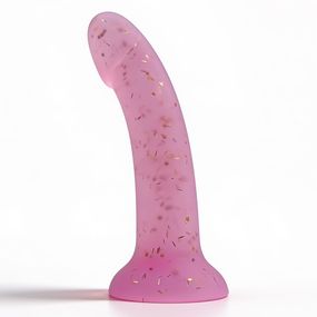 Фаллоимитатор силиконовый ALUME на присоске, нежно-лиловый с глиттером Sex Aura