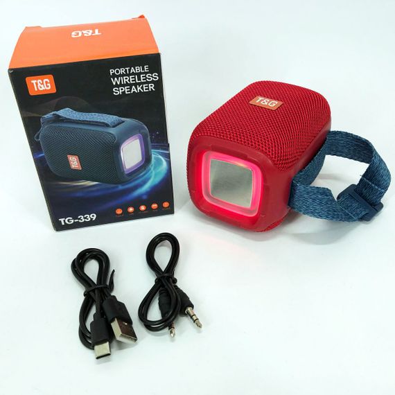 Портативна Bluetooth колонка TG339 5W з RGB підсвічуванням, Гучна блютуз колонка. Колір: червоний | Зображення 8