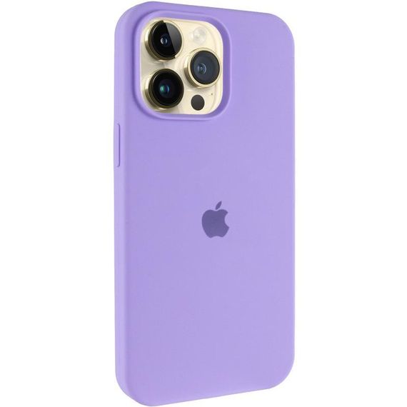 Чохол Silicone Case (AA) Logo with MagSafe для Apple iPhone 12 Pro / 12 (6.1") Бузковий / Dasheen