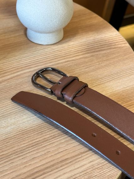 Кожаный женский ремень в коричневом цвете 6081 | Зображення 3