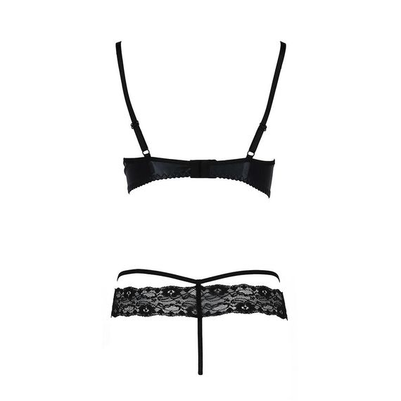 Комплект білизни NORTH SET black L/XL - Passion Exclusive: ліф і трусики з елементами під латекс | Зображення 5