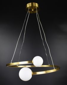 Люстра світлодіодна підвісна LED світильник для квартири на стелю лед 26815 Латунь 40-150х50х55 см.