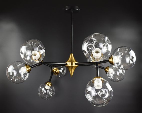 Люстра стельова на 10 лампочок 26559 Чорний 50-90х93х110 см. | Зображення 3