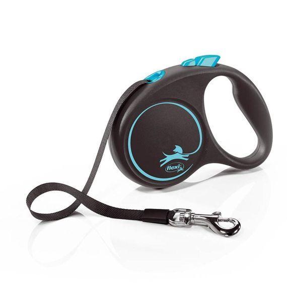Рулетка Flexi Black Design S, лента 5 м, синий