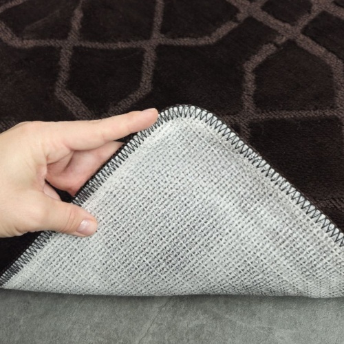 АКЦІЯ Набір килимків для ванної 2шт 50*60см+60*100см Геометрія Standard шоколадний + Фіранка PEVA Дариана | Зображення 5