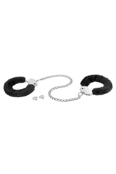 Поножі Fetish Tentation Adjustable metal and fur ankle cuffs Чорні One Size | Зображення 2
