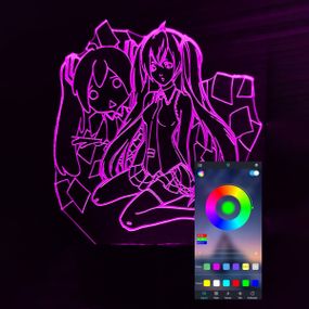 Акриловый светильник-ночник управление с телефона Хацунэ Мику tty-n000904