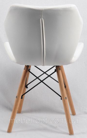 Стілець Greg біла екошкіра, на дерев'яних букових ніжках, дизайн Charles Eames | Зображення 4