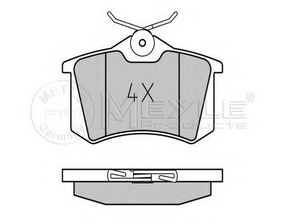 Комплект гальмівних колодок з 4 шт. дисків MEYLE 0252096117PD на VW GOLF Mk III (1H1)