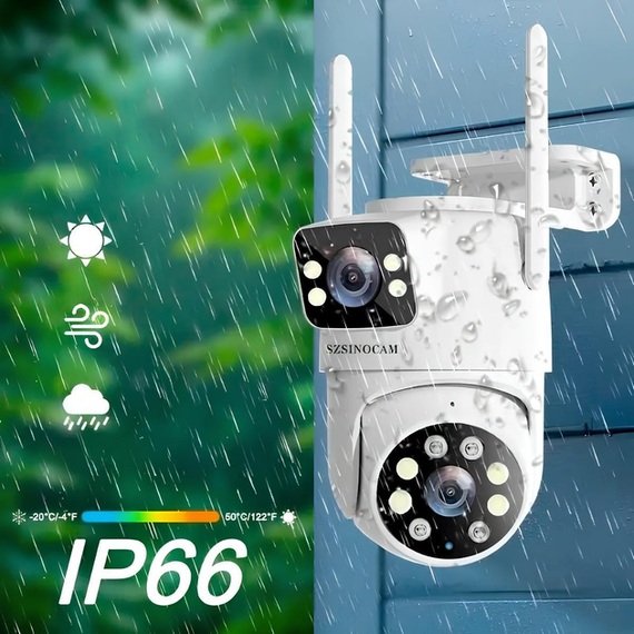 Беспроводная поворотная WiFi камера SZSINOCAM TY-Q2 O-KAM Pro / Внешняя камера видеонаблюдения | Зображення 1