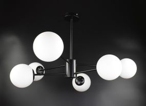 Люстра стельова на 6 лампочок 26208 Чорний 40-70х88х88 см.