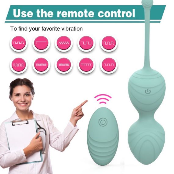 Набір вагінальних віброкульок Every Night Toys Hailey, 4 шт, з дистанційним пультом, бірюзовий Sex Aura | Зображення 1