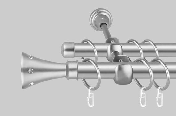 Карниз для штор дворядний металевий 19 мм, Картер Сатин (комплект) 300 див.