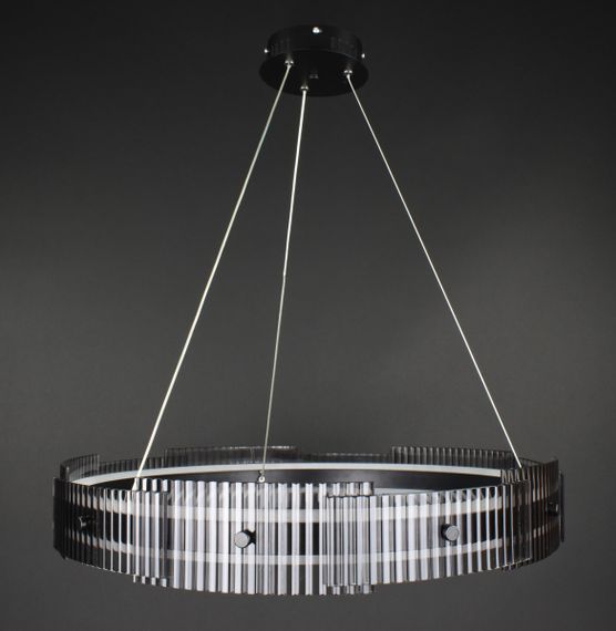 Люстра світлодіодна підвісна LED світильник для квартири на стелю лед 27942 Чорний 30-100х61х61 см. | Зображення 4