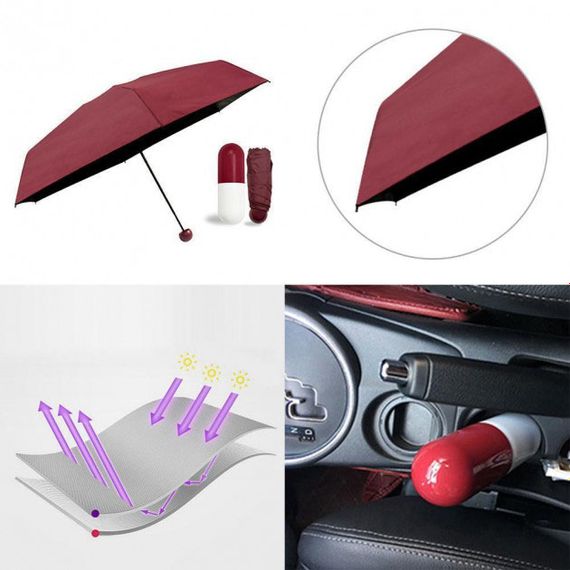 Capsule umbrella / Капсульна парасолька / Кишенькова парасолька / Парасолька легка. VN-769 Колір: червоний | Зображення 3