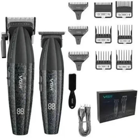 Професійний набір для стрижки волосся VGR V-640 Машинка та триммер з дисплеєм