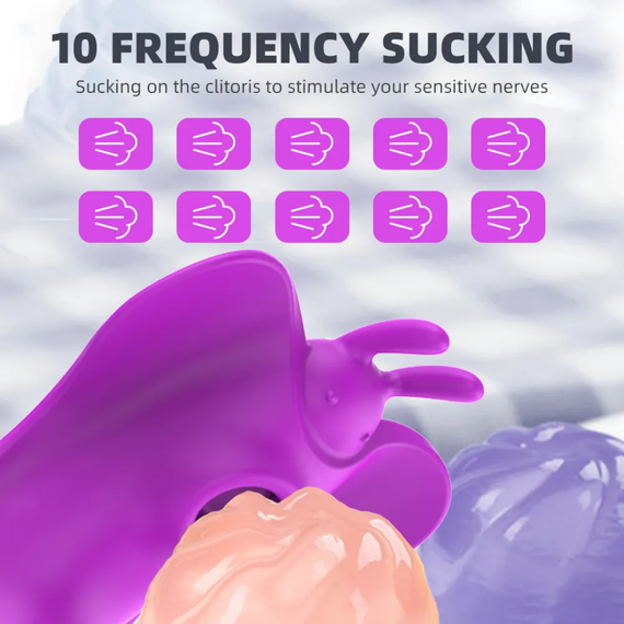 Вібромасажер метелик "Multifunctional butterfly", 10 режимів вібрації та вакууму, пульт д.у, колір фіолетовий sexstyle | Зображення 5