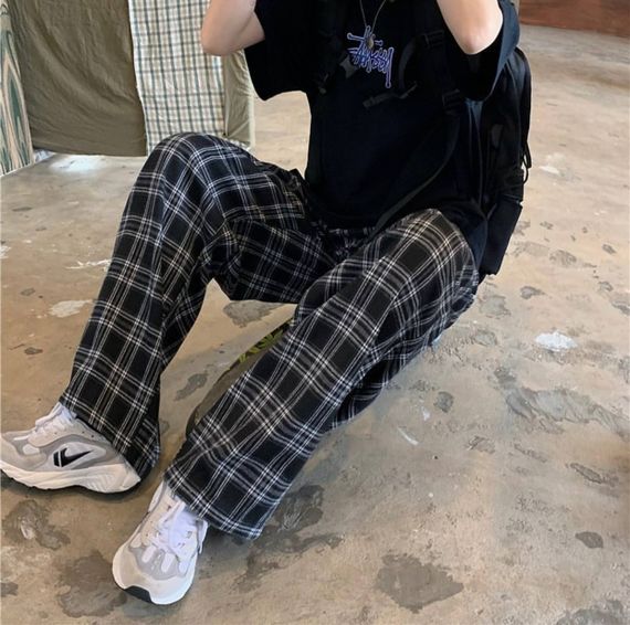 Женские широкие свободные брюки палаццо в клетку GF867 размер 44/46 | Зображення 2