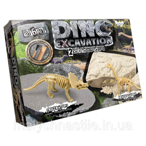 Детский набор для проведения раскопок динозавров DEX-01 DINO EXCAVATION  Трицератопс