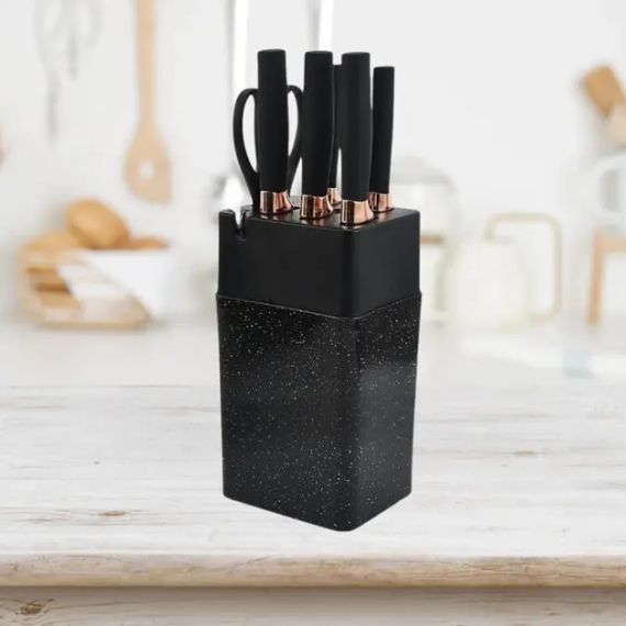 Набор кухонных ножей на подставке Knife Set 7 предметов из нержавеющей стали | Зображення 2