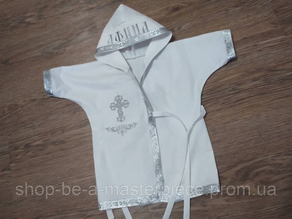 Сорочка хрещата ім'яна для дівчинки Афіна з вишивкою біла сорочка для хрещення 68 (00181)