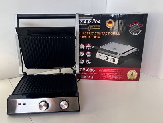 Електрогриль контактний зі съемними пластинами Zepline ZP-086 3500W чорний (41907-ZP-086_1672) | Зображення 1