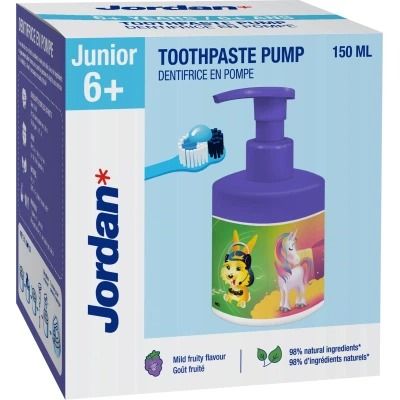 Дитяча зубна паста Jordan Junior (від 6+ років) з дозатором, 150 мл