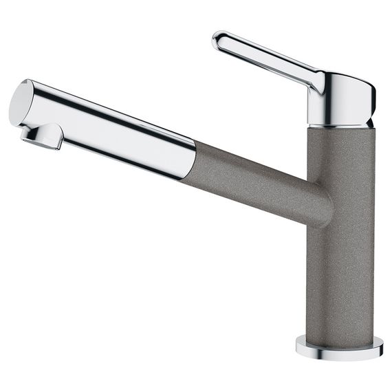 Смеситель Franke Orbit Pull Out/115.0623.141/с выносным шлангом/ однорычажный/ хром-серый камень (115.0623.141)