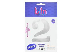 Фольгована кулька цифра 2378 "2"срібна "30" (76см ),1шт Balun