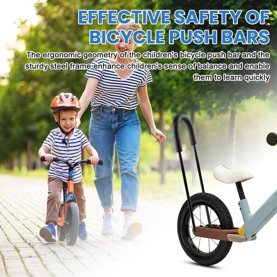 Ручка-тримач для навчання їзди на дитячому велосипеді біговелі розсувна 55-74 см, для штовхання велосипеда та балансування | Зображення 6