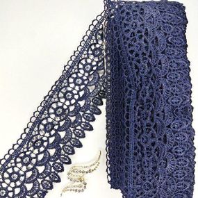 Кружево макраме  8,5см (13м) Цвет - Синий тёмный (15-SF-3105-3)