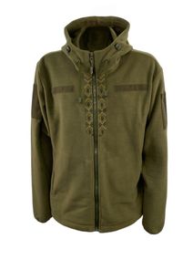 Кофта Tactic4Profi флис хаки с капюшоном с вышивкой Орнамент№2 р. 5XL (58)