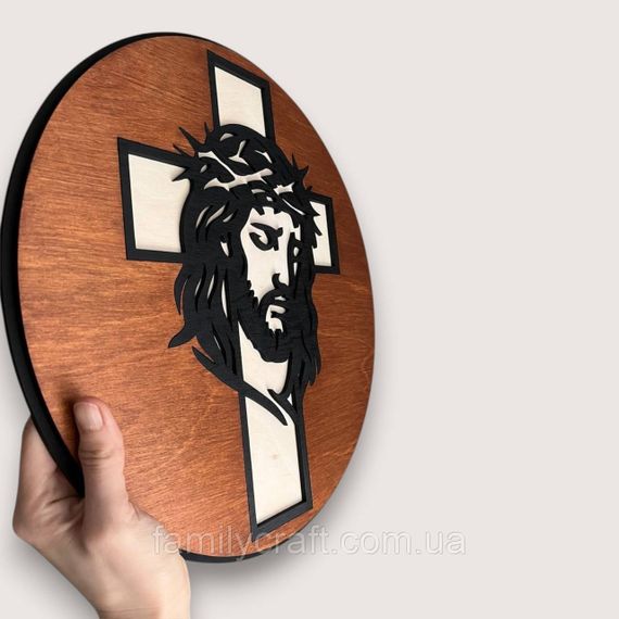 Настінне панно Ісус з фанери 35 см – християнський декор на стіну, лазерна різка, релігійна картина | Зображення 6