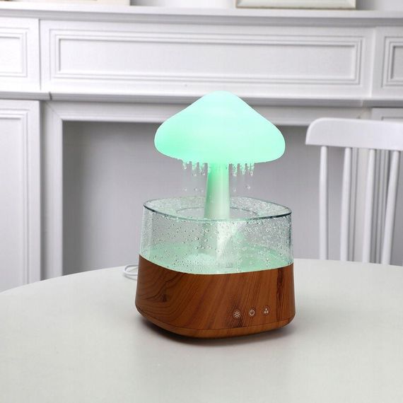 Зволожувач повітря Гриб з ефектом дощу та підсвіткою 300мл, від USB, MUSHROOM / Ароматизуючий нічник / Ультразвуковий аромадифузор | Зображення 6