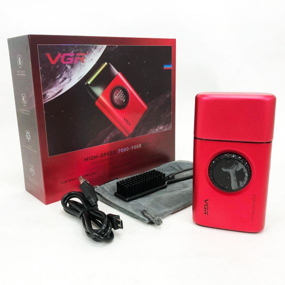 Электробритва VGR V-377 RED шейвер, Электрическая аккумуляторная бритва для бритья, шейвер мужской | Зображення 4