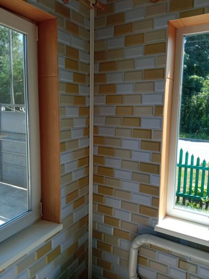 Декоративна ПВХ панель біло-бежева клінкерна цегла 960х480х4мм SW-00001430 | Зображення 4