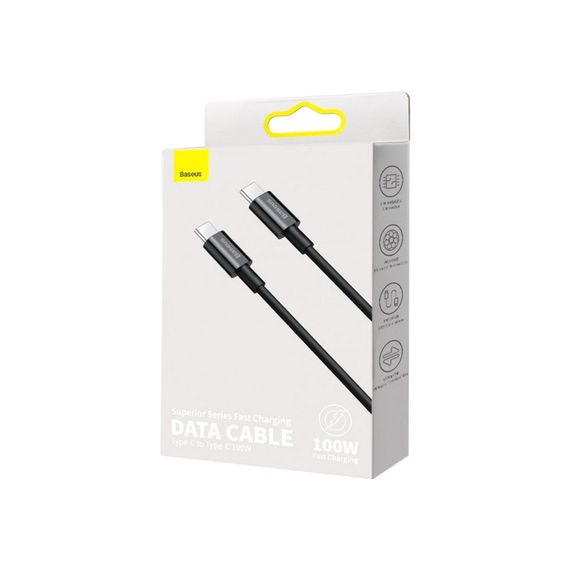 Дата кабель USB-C to USB-C 1.0m 5A Black Baseus (CATYS-B01) | Зображення 3