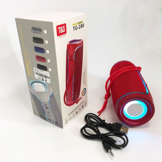 Портативна Bluetooth колонка з підсвічуванням LED TG288. YE-818 Колір: червоний | Зображення 8