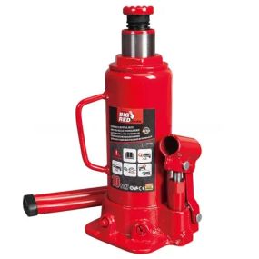 Гидравлический домкрат бутылочный на 10т, Красный / Домкрат для автомобилей и грузовиков / Стальной домкрат
